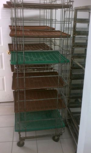 Bakery 10 Tier Bread - Bun Pan Rack on Wheels , Folding When Not in Use