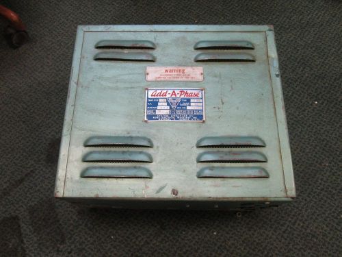 Add-a-phase phase converter type 2he mod # 64a 3hp 13a 230v 1ph used for sale