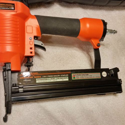 CENTRAL PNEUMATIC CONTRACTOR SERIES 2 IN1 FINISH NAILER/STAPLER,HARD CASE, NAILS