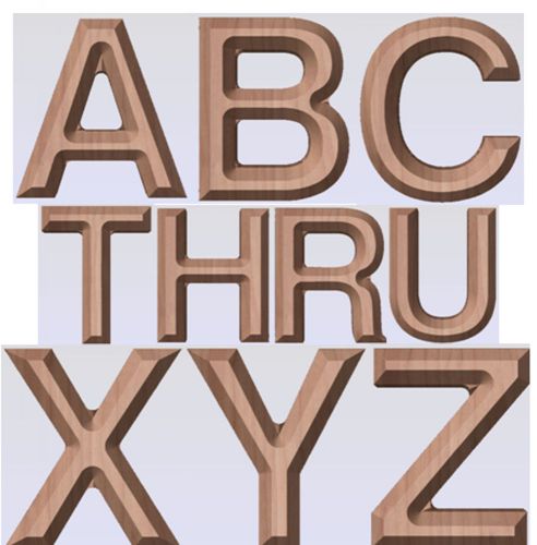 This is g-code for alphabet letters a complete 3 inch tall set 3/4 inch thk