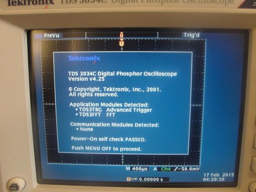 Tektronix tds3034c  300mhz with two probes and a fresh calibration for sale