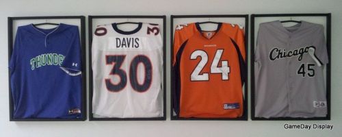 Jersey display cases + free hangers frame football baseball white box 4 b for sale