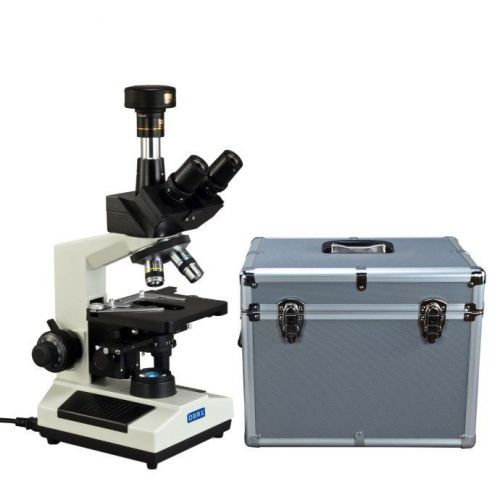 Omax phase contrast biological 40x-2500x led microscope+9mp camera+aluminum case for sale