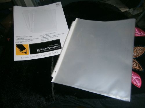 Business  sheet protector - 8.5&#034;x11&#034;-rectangular -25/pk - 3 ring holes for sale