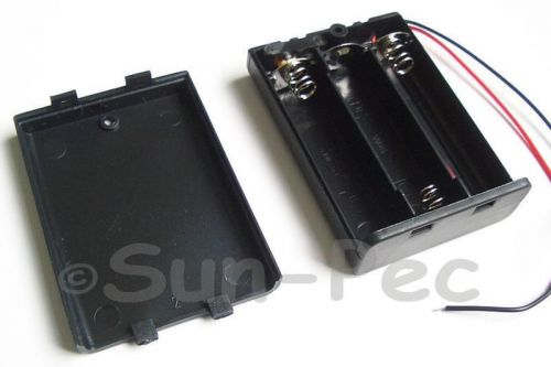 4.5V Battery Box Case with lead wire On/Off switch &amp; cover AAA x 3 - 4pcs DIY