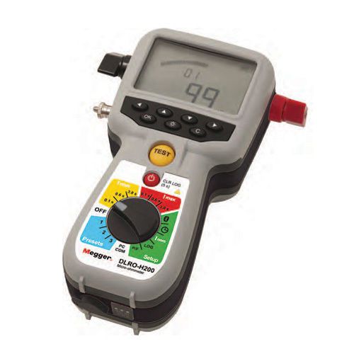 Megger bd-59192-us dlro-h200 microohmmeter with kelvin clamps and cables for sale