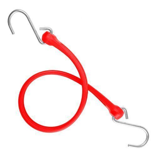 (Lot Of 3)The Perfect Bungee 19-Inch Strap with Galvanized Steel S-Hooks  Red