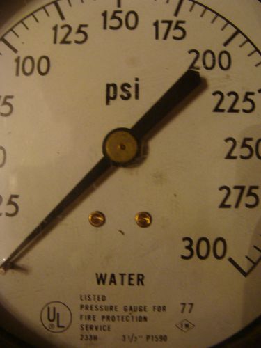 BRASS WATER PRESSURE GAUGE DIAL STEAMPUNK INDUSTRIAL  0 - 300 PSI
