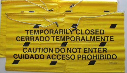 Lot of 2 New - Saftey Aisle Banners - Temporarily Closed Caution Do Not Enter