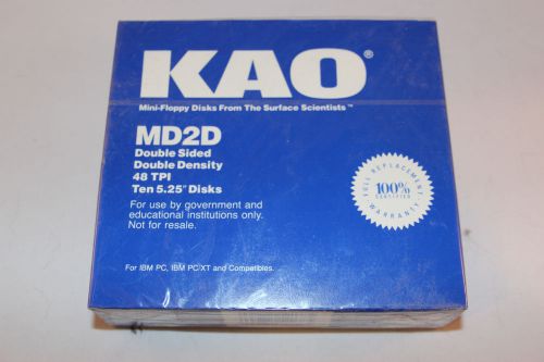 5 1/4&#034;(5.25&#034;)  10 KAO Blue Box DSDD Disk Floppy New  in Box Sealed