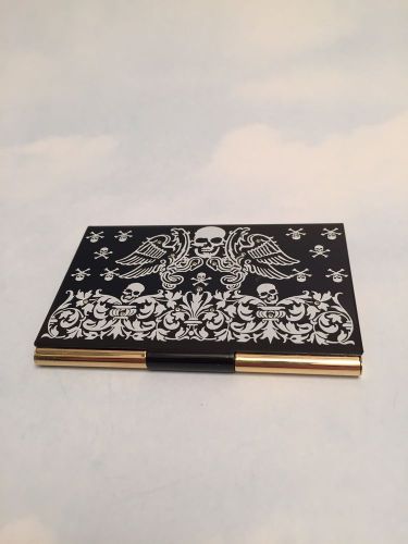 Skull business card holder/ Rolling Paper Gold Plated
