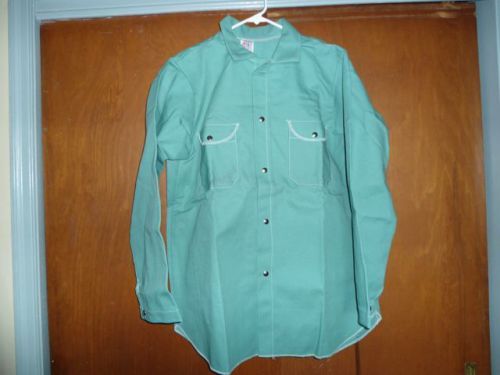 Westex proban fr-7a welding jacket coat shirt large, l  new green free shipping for sale
