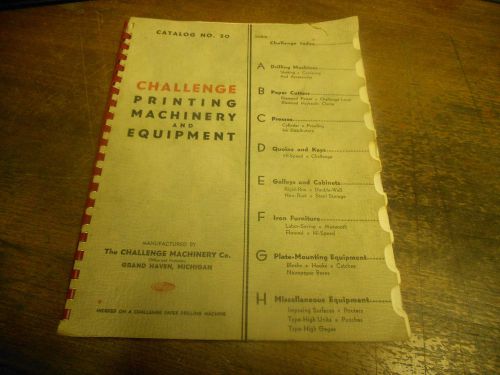 Challenge Printing Machinery Sales Catalog (1950s-60s)