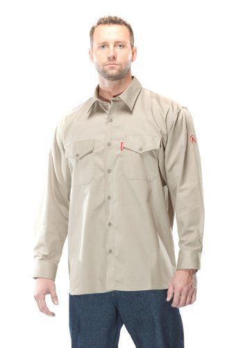 Benchmark mens flame resistant button front shirt  dual hazard  hrc 2  nfpa 2112 for sale