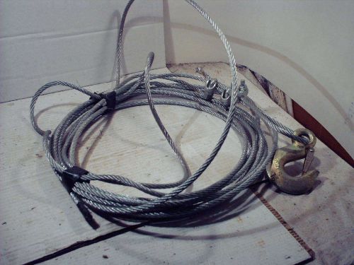 1/4&#034; Cable 5/16&#034; Hook 60&#039; long 3 Clamp slightly used good shape free shipping