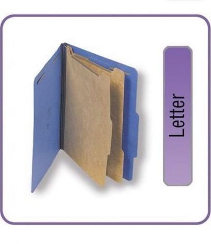Quill 7-38026 partition file folder 6 fasteners letter blue 15/box for sale
