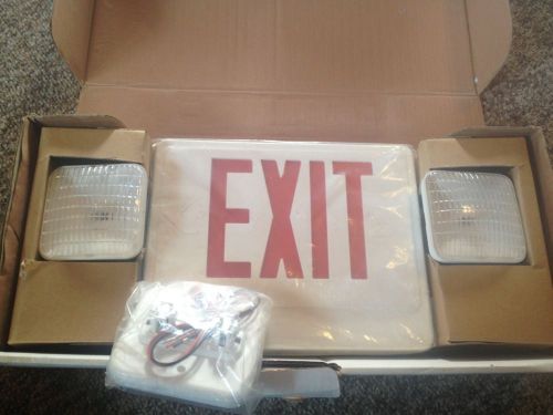 Emergency Exit Lighting Fixture LED Red Letter Dual Light NEW