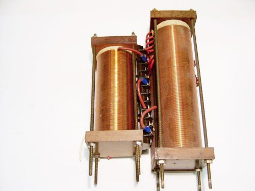PAIR LARGE Adjustable Tapped Inductor Coil for Tube Ultrasonic Power Oscillator