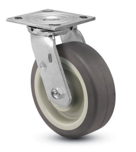 Jarvis 81 Series 8&#034; Diameter PolyLoc Gray Wheel Swivel Plate Caster with Roller
