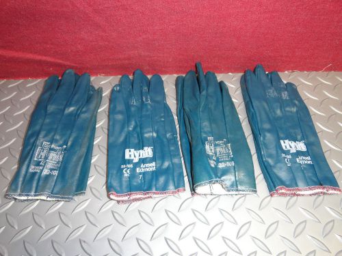 4 Pair of Nitrile Impregnated, Light to Medium Duty Work Gloves (Size: 7, small)