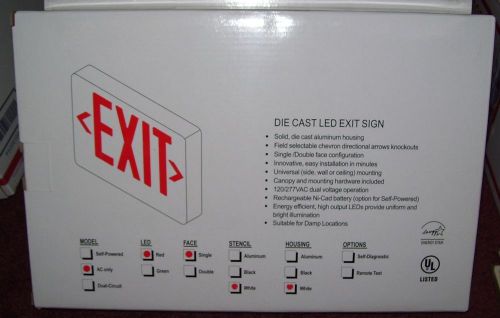 EXIT SIGN X2 DIE CAST LED SIGN 120/277VAC ENERGY STAR UL