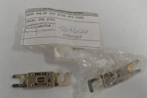 Lot 2 new bussmann anl 50 buss indicating low volt limiter 50a amp fuse b262099 for sale