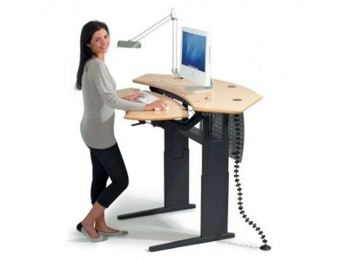 Biomorph Flexo Corner Ergonomic Desk With File Cabinets