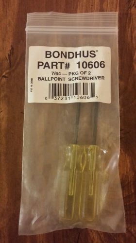 BONDHUS 7/64&#034;BALLDRIVER HEX DRIVER #10606 NEW Package of 2 Free shipping!