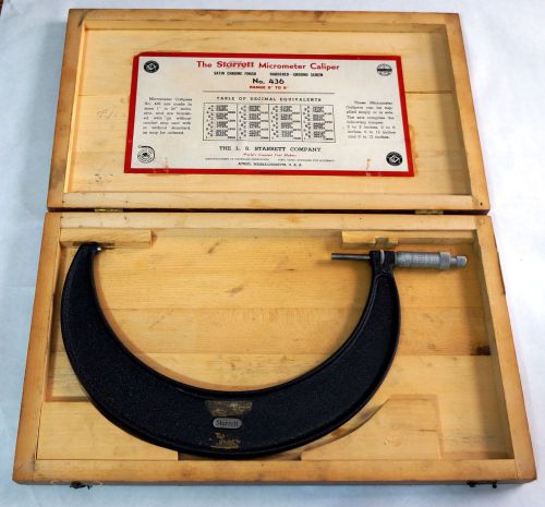 Starrett 436 8-9 Outside  0001 micrometer tool in original Wood Case