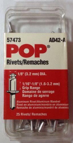 Emhart POP Aluminum Rivets 25 Pieces AD42-A 1/8&#034; Diameter Factory Sealed