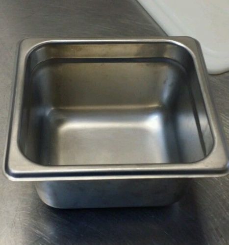 Winco 4&#034; half size stainless steel steam pan