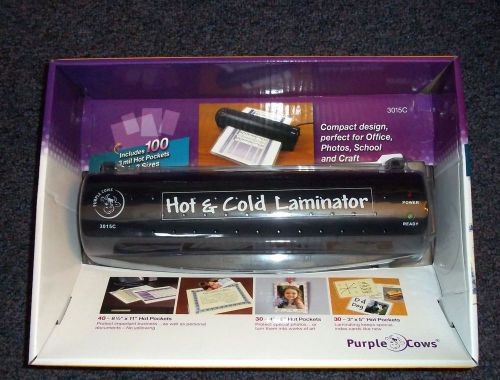 New Purple Cows Hot Cold Laminator 100 3 mil Hot Pockets 3 Sizes 3015C
