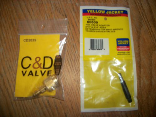 NEW YELLOW JACKET 60609 HEX VALVE ADAPTER AND C&amp;D VALVE CD2035