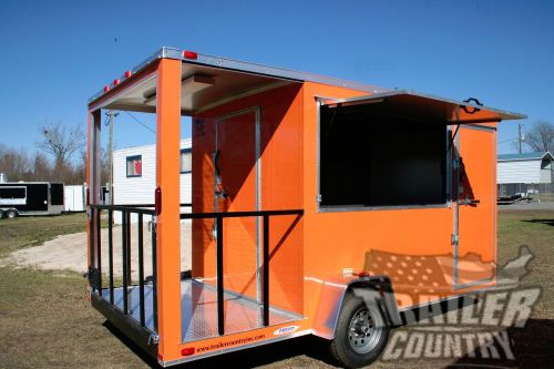 New 7x14 14&#039; enclosed concession food vending bbq mobile kitchen trailer porch for sale