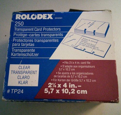 Rolodex 250 Transparent Card Protectors No. TP-24 2.25x 4 in Clear