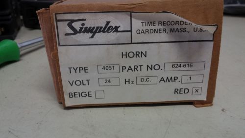SIMPLEX 4051 NEW IN BOX .1A 24VDC RED HORN SEE PICS #B40