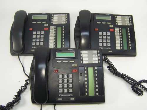 Lot of 3 Nortel T7316 Charcoal/Black Office/Business Phones