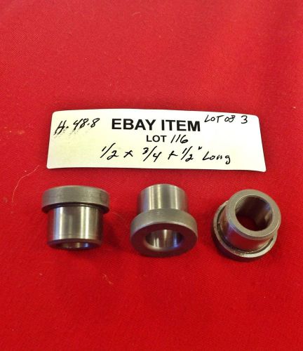 Acme h-48-8 head press fit shoulder drill bushings 1/2&#034; x 3/4&#034; x 1/2&#034; lot of 3 for sale