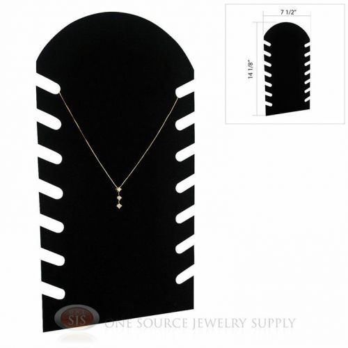 14 1/8&#034; Black Velvet Flocked Pendant Jewelry Necklace Display Easel Presentation