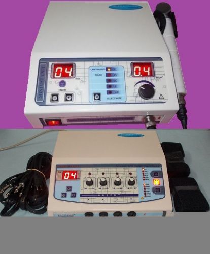 Physiotherapy ultrasound therapy &amp; electrotherapy electronic stimulator pain 2 u for sale