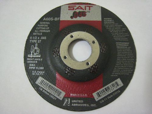(10 pcs)UNITED ABRASIVES-SAIT 22071 Abrasive Cut Off Wheel, 5&#034; x 0.045 x 7/8&#034;