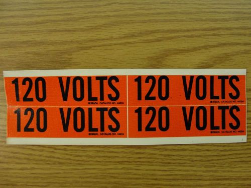 BRADY Voltage Markers,LOT OF 19 with 4 Markers per card, 120 Volts P/N 44204