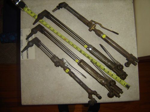 Lot of 4 oxy-acetylene cutting tourch victor airco uniweld used demo brass for sale