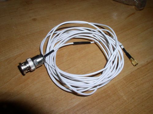 Coaxial cable, white FEP jacket, 13-ft, 10-32 plug to BNC