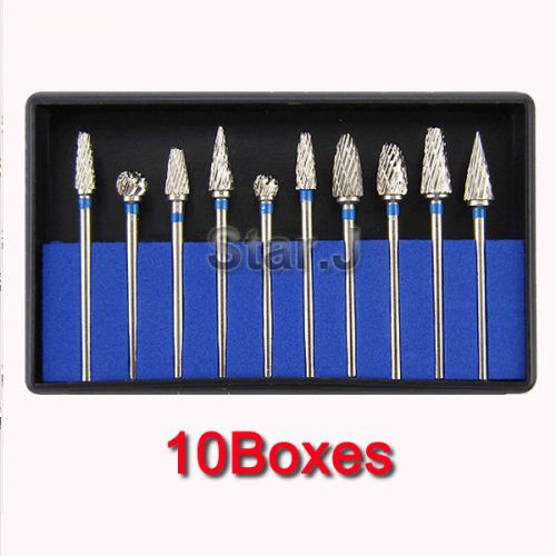 10 Boxes NEW  Tungsten Steel Dental Burs Lab Burrs Tooth Drill - FREE SHIPPING