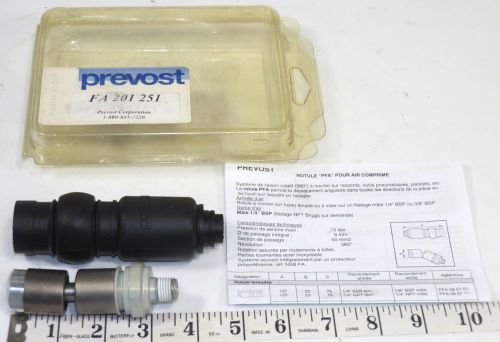 Pfa pneumatic swivel connector 1/4&#034; fnpt in.  1/4&#034; mnpt out.  prevost #fa201251~ for sale
