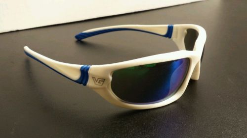 Venture Gear Ocoee Safety Sunglasses White Blue Frame Ice Blue Mirror VGSW165T