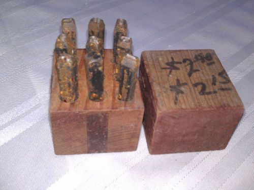 Vintage Steel Figures Stamp Set Original Wood Box 0-8 numbers