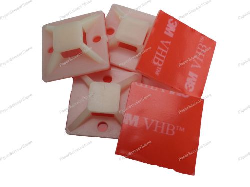 20pcs 7/8 Cable Wire Tie Square Mount Pad with 3M VHB Red Self Adhesive Tape
