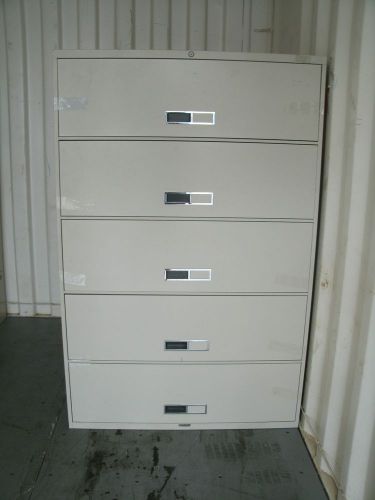 McDowell &amp; Craig 5 drawer lateral file cabinet 42&#034; WIDTH --USED,NO KEY